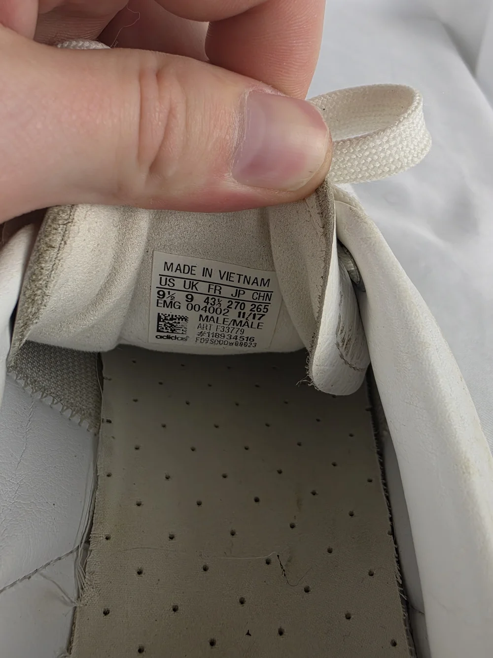 Adidas Adicross F33779 Triple White Leather Men's Golf Shoes Mens Size 9.5